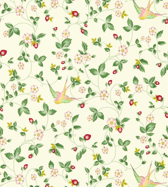 Wild Strawberry Wallpaper - Green 