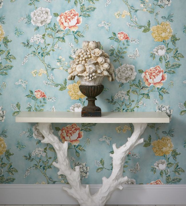 Pivoine Room Wallpaper - Teal
