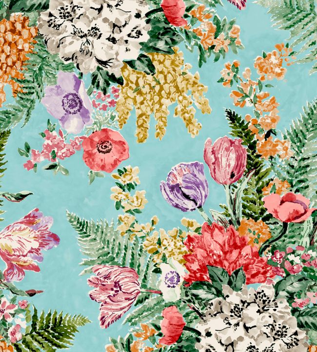Spring Garden Wallpaper - Teal