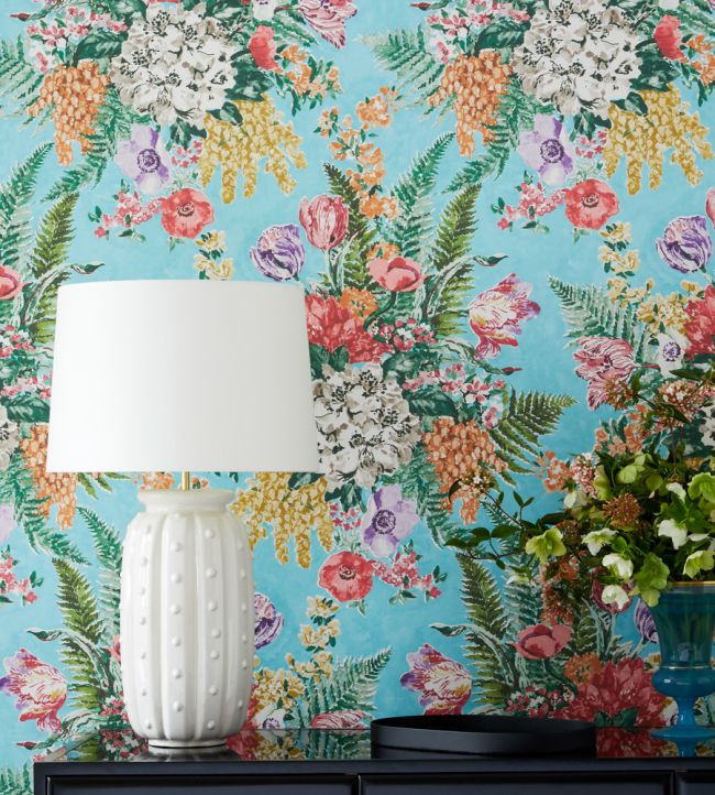 Spring Garden Room Wallpaper 3 - Teal