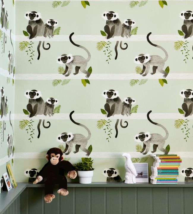 Monkey Bars Room Wallpaper - Green