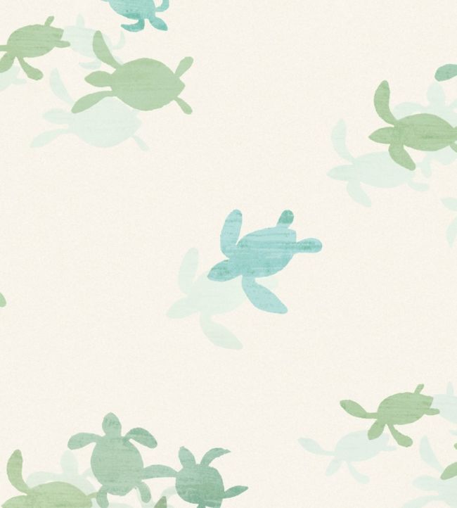 Tiny Turtles Nursey Wallpaper - Green