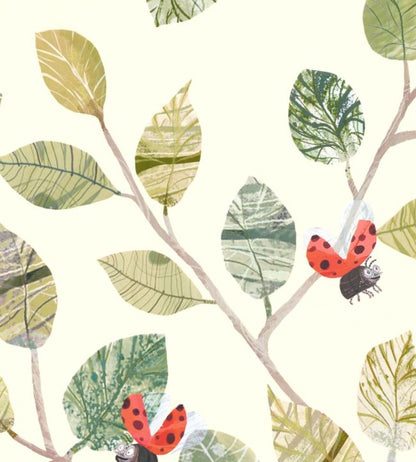 Ladybugs Wallpaper - Green
