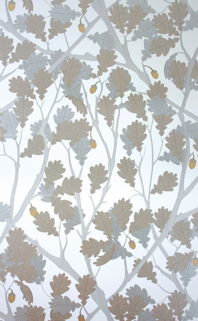 Feuille De Chene Wallpaper - White