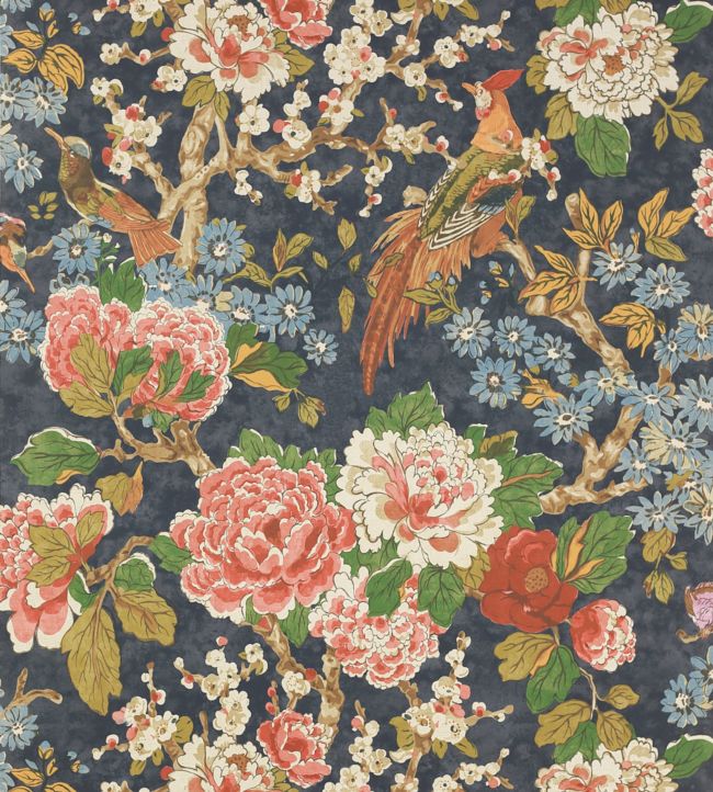 W7003/01 - Jardine Wallpaper - Navy - Colefax & Fowler