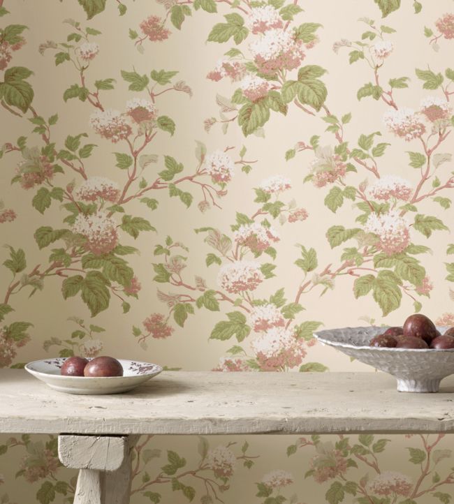 W7006/02 - Mereworth Wallpaper - Red/Green - Colefax & Fowler