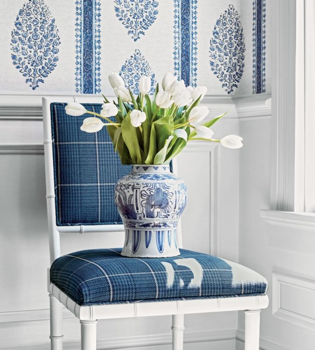 Grassmarket Check Room Fabric - Blue