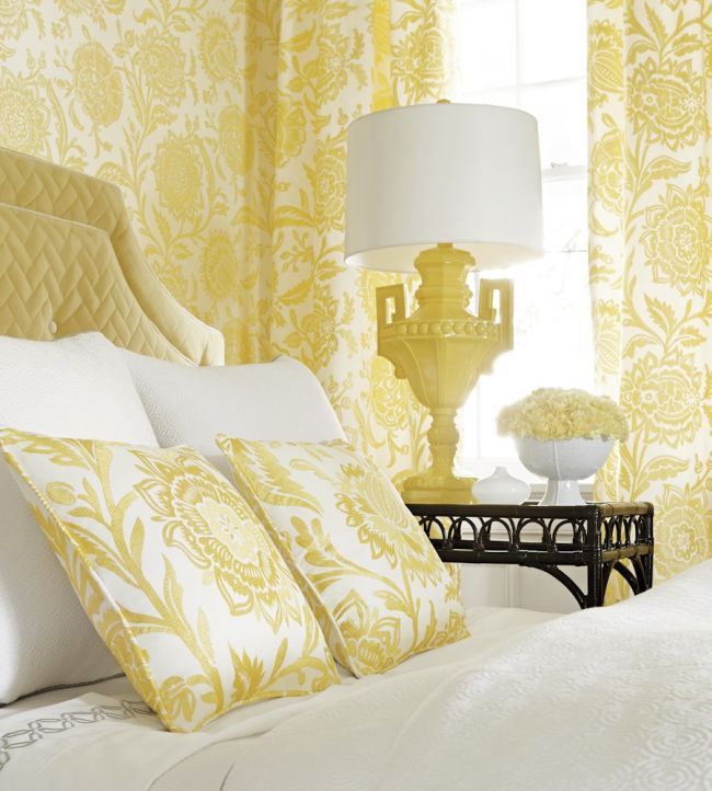 Rivera Embroidery Room Fabric - Yellow