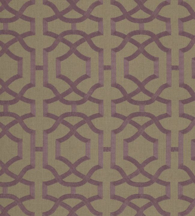 Alston Trellis Embroidery Fabric - Purple 
