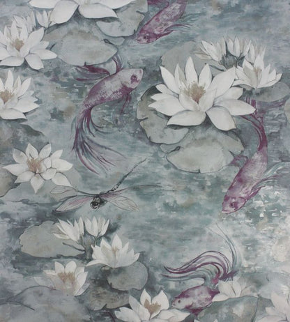 Water Lily Wallpaper - Gray
