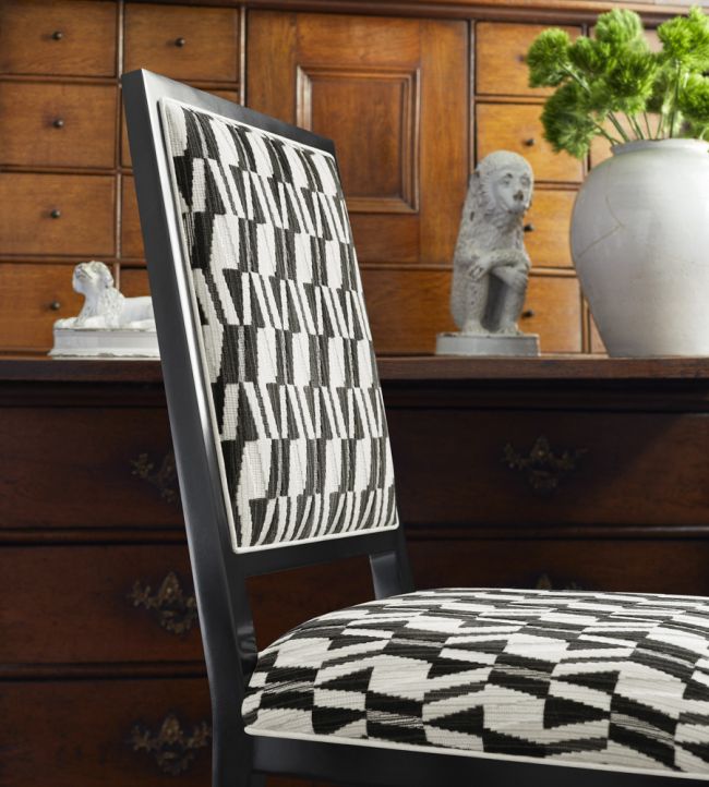 Bossa Nova Room Velvet Fabric - Black