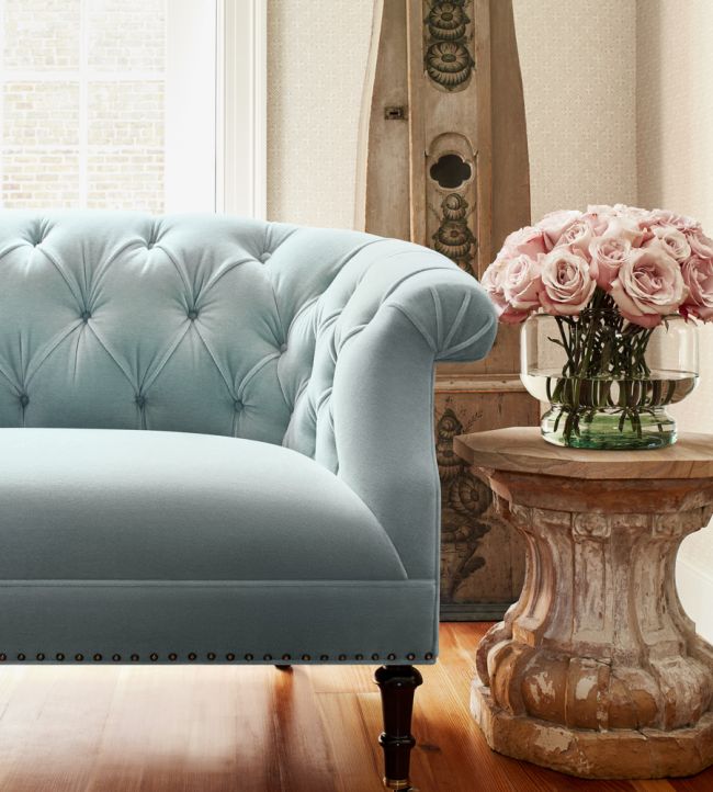 Miles Mohair Room Velvet Fabric - Blue