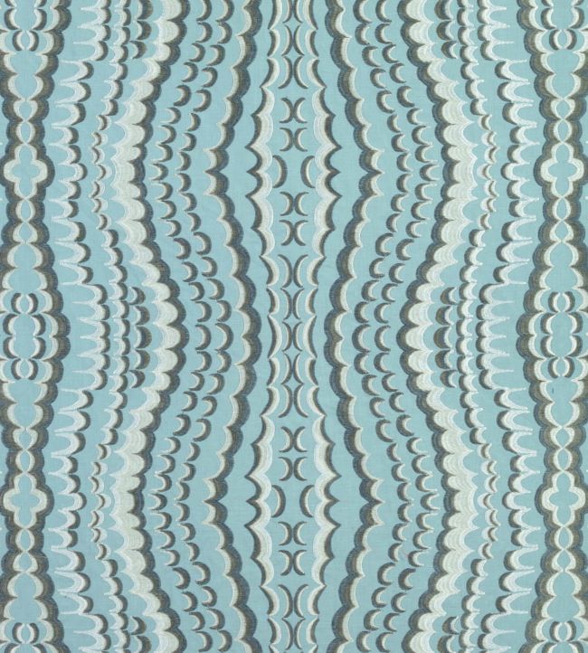 Ebru Embroidery Fabric - Teal 