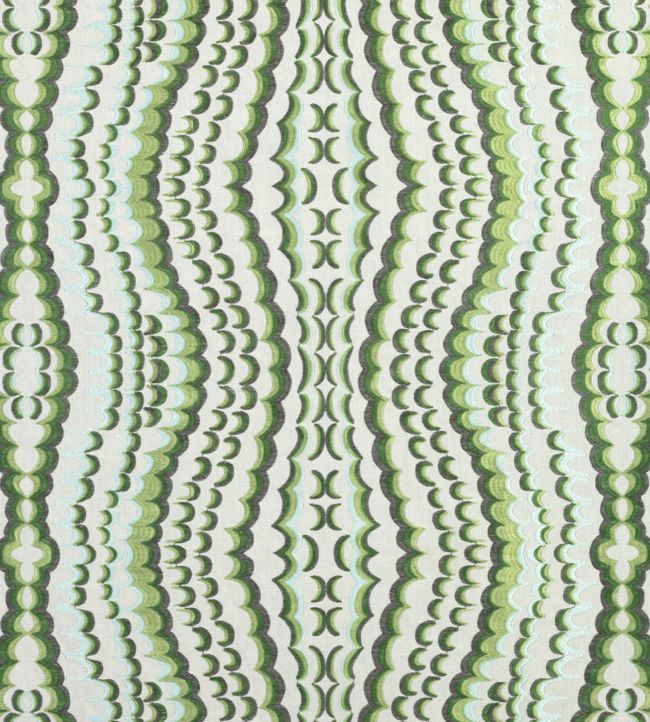 Ebru Embroidery Fabric - Green