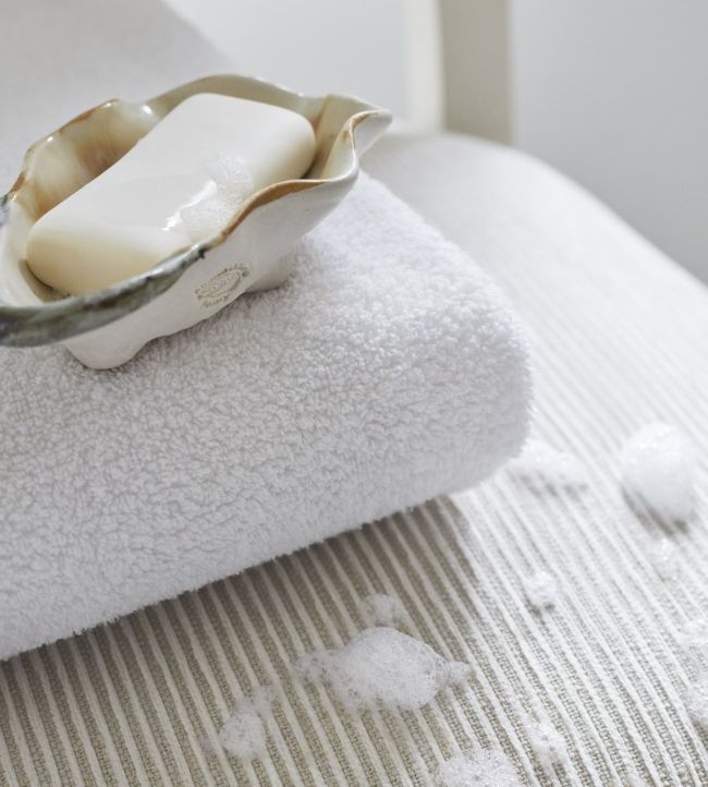 Bayside Stripe Room Fabric - White