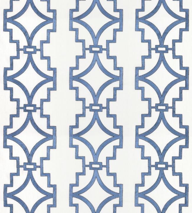 Songyue Embroidery Fabric - Blue 