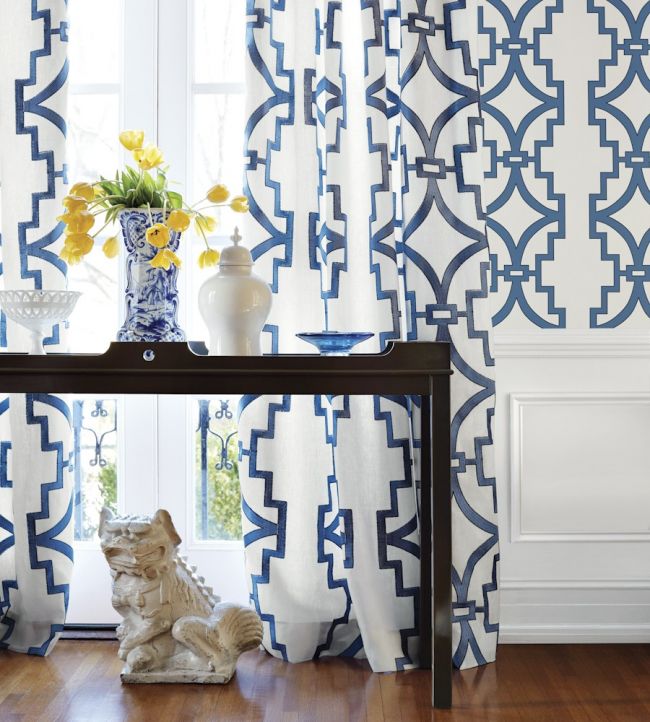 Songyue Embroidery Room Fabric - Blue