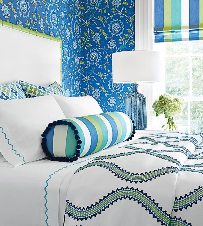 Juniper Ogee Embroidery Room Fabric 2 - Green