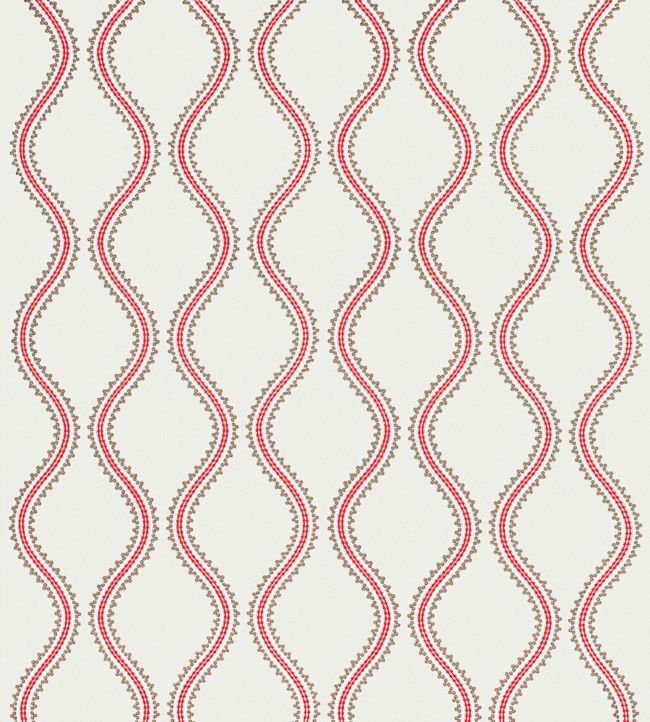 Juniper Ogee Embroidery Fabric - Pink 