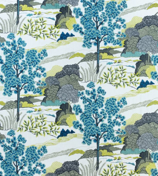 Daintree Embroidery Fabric - Blue 