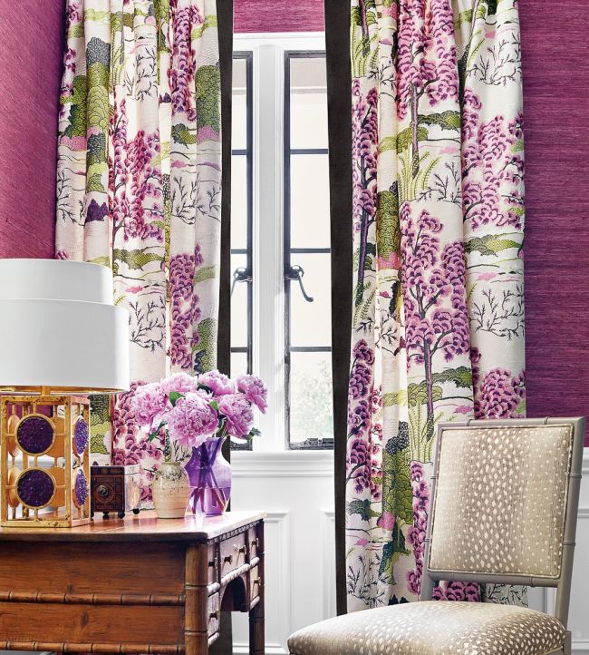 Daintree Embroidery Room Fabric - Purple