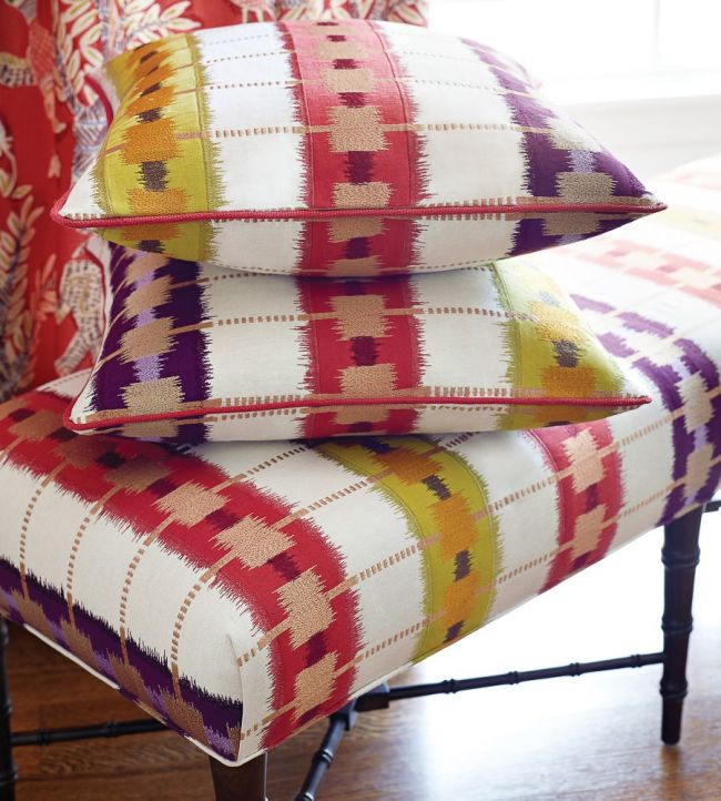 Sri Lanka Embroidery Room Fabric - Red