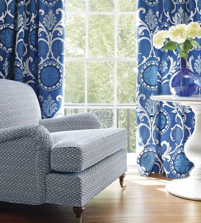 Kuba Room Fabric - Blue
