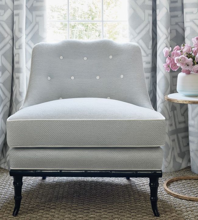 Alpine Chevron Room Fabric - Silver