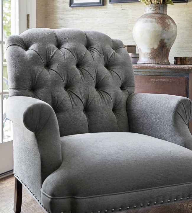 Bronwyn Herringbone Room Fabric - Gray