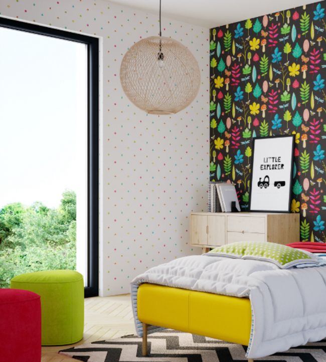 Forest Spot Room Wallpaper - Multicolor