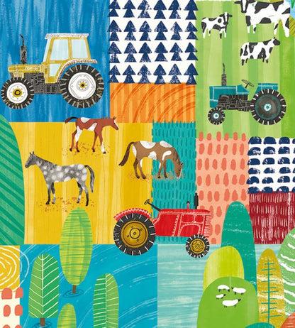Down On The Farm Nursey Wallpaper - Multicolor 