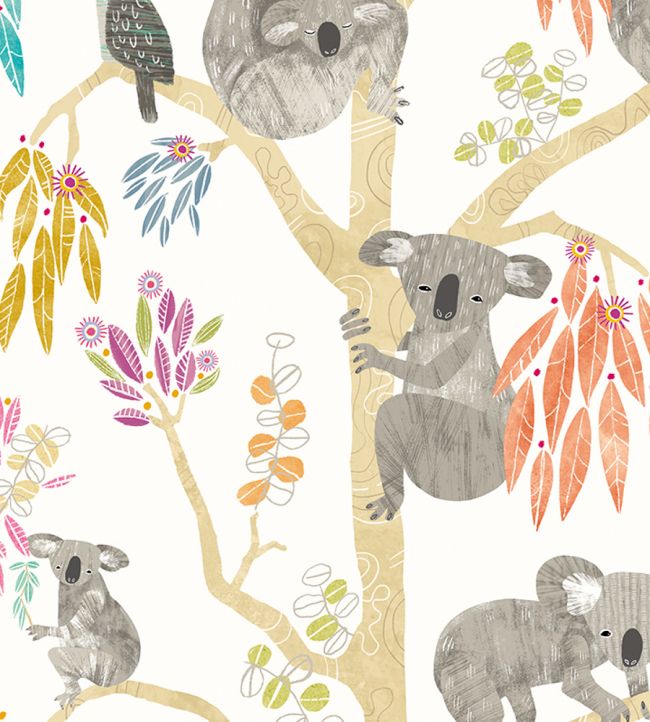 Kooka Koala Nursey Wallpaper - Multicolor 