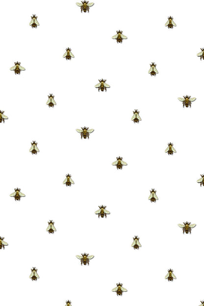 Wild Honey Bee Spot Wallpaper - White