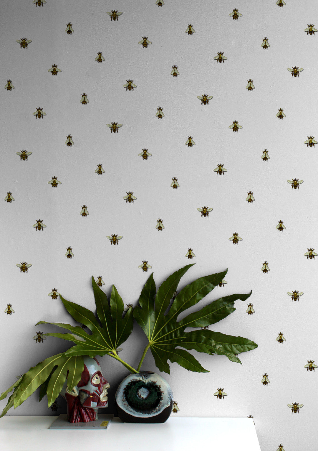 Wild Honey Bee Spot Room Wallpaper 2 - White