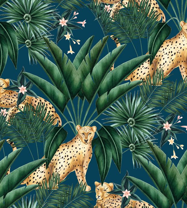 Jungle Cheetah Wallpaper - Green