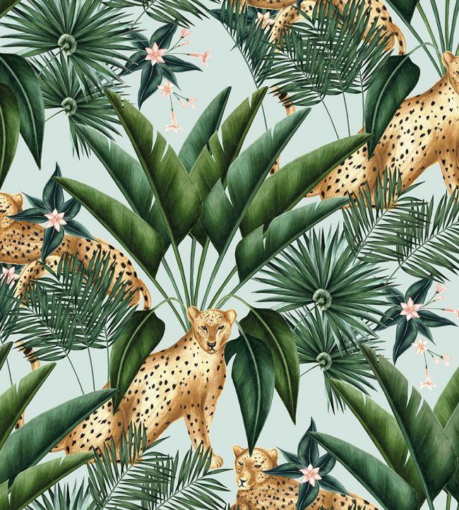 Jungle Cheetah Wallpaper - Green