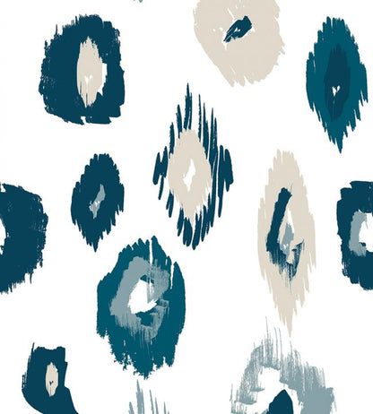 Animal Ikat Wallpaper - Blue