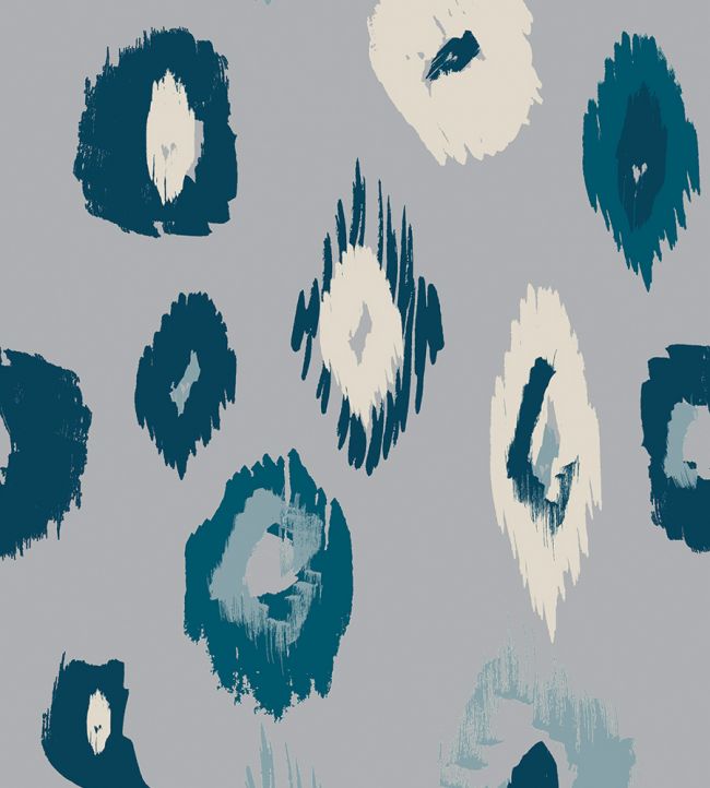 Animal Ikat Wallpaper - Teal