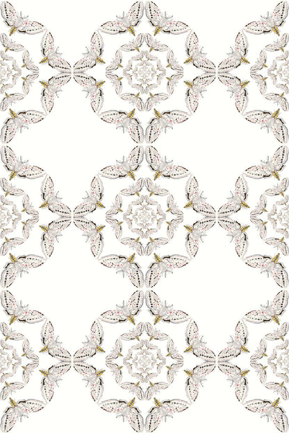 White Moth Circle Wallpaper - White