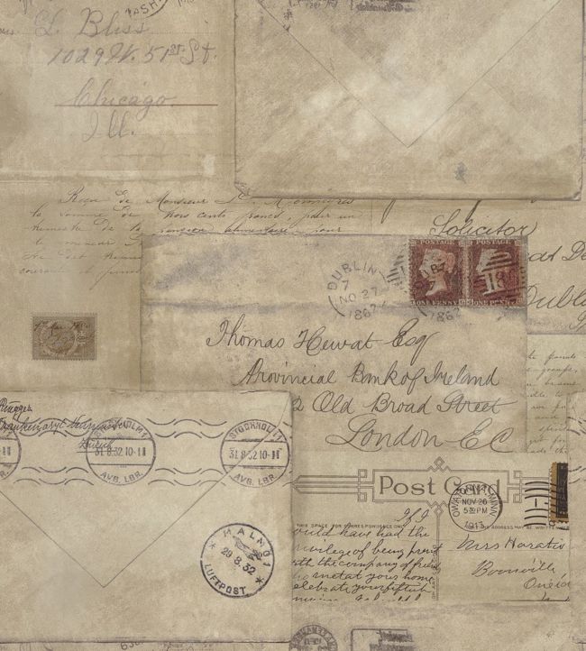 Vintage Letters Wallpaper - Cream 