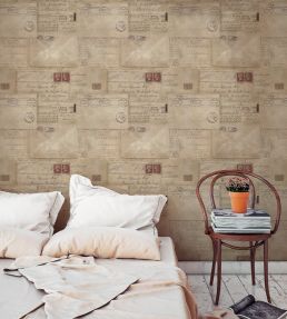 Vintage Letters Room Wallpaper 2 - Gray