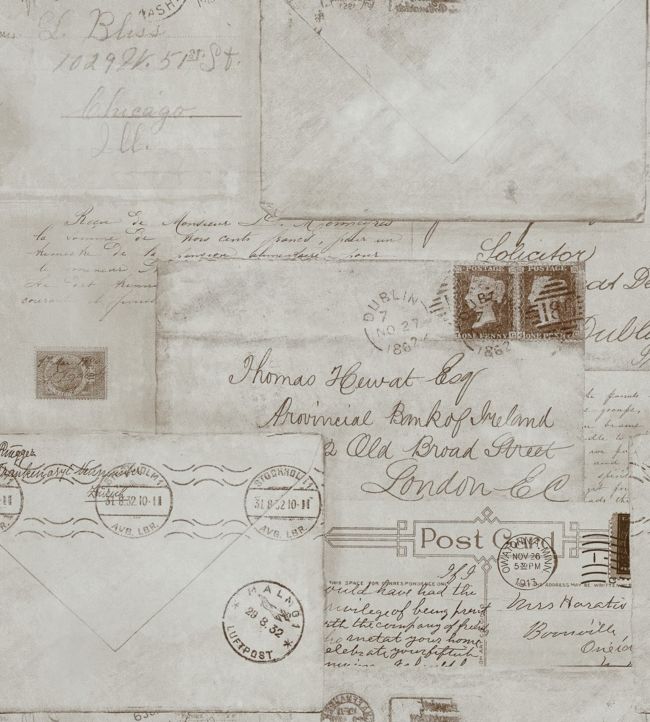 Vintage Letters Wallpaper - Gray