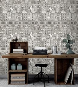 Louvre Room Wallpaper - Gray