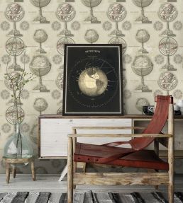Armillary Room Wallpaper - Cream