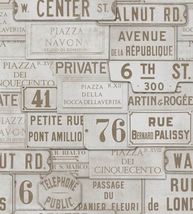 Vintage Signs Wallpaper - Purple 