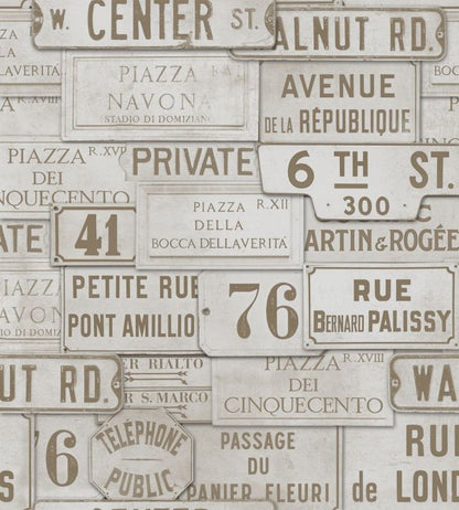 Vintage Signs Wallpaper - Purple 