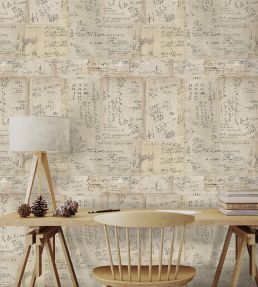 Math Room Wallpaper - Cream