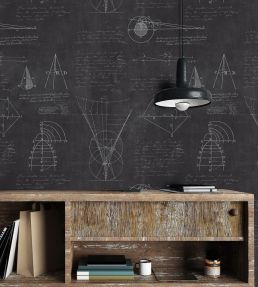 Newton Geometry Room Wallpaper - Gray