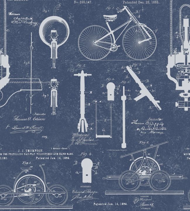 Patents Wallpaper - Blue