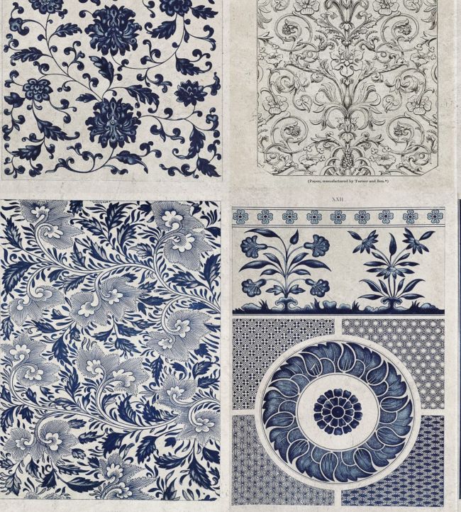Chinese Pattern Wallpaper - Blue